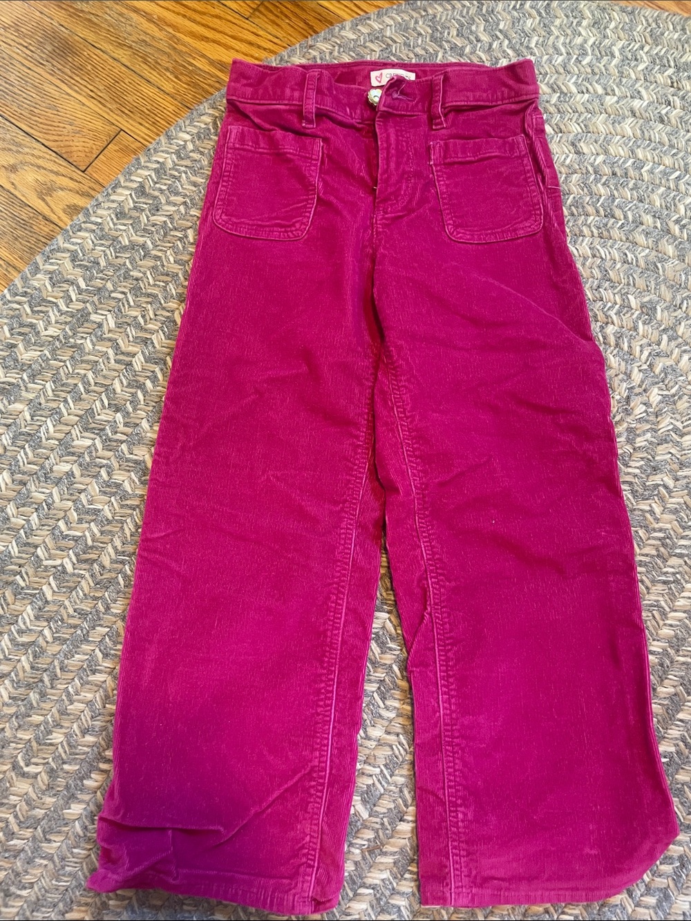 Kids Wide-Leg Crewcut Corduroy Pants in Magenta - size 8